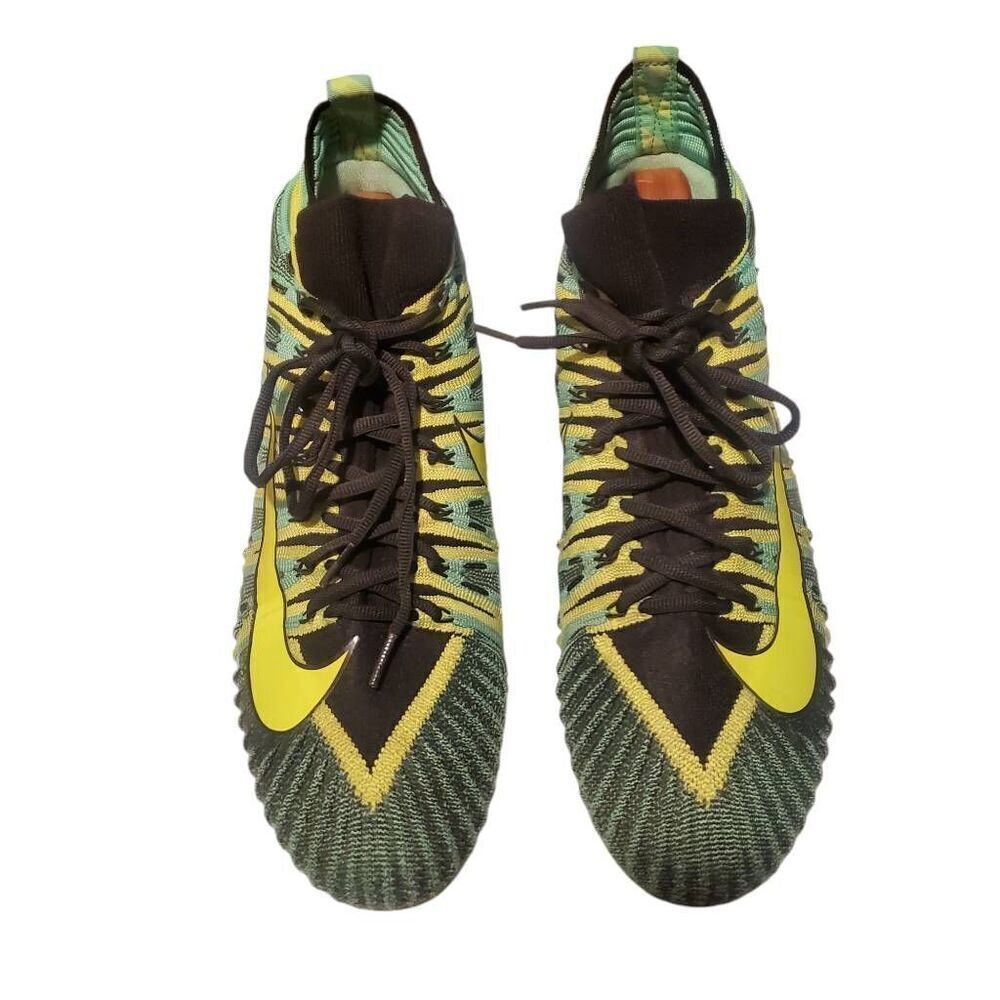 Nike Alpha Pro 2 Mid TD Men's Football Cleats Black  Yellow 719927-010 Size 12